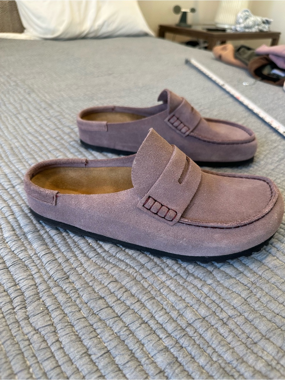 Birkenstock Women's Suede Penny Loafer Mules in Dusty Rose size 39 - Picture 5 of 16